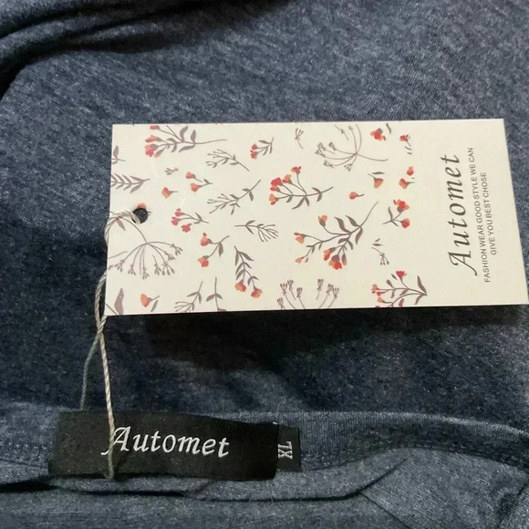 AUTOMET Heather Blue Womens Long Sleeve Shirts Loose Fitted Crewneck Size XL NWT - Picture 3 of 5